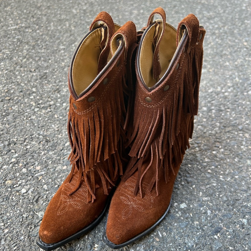 SHYANNE® GIRLS' FRINGE SNIP TOE WESTERN BOOTS